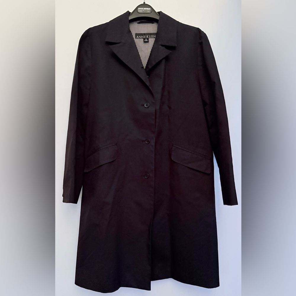 Anne Klein Elegant Black Trench Coat